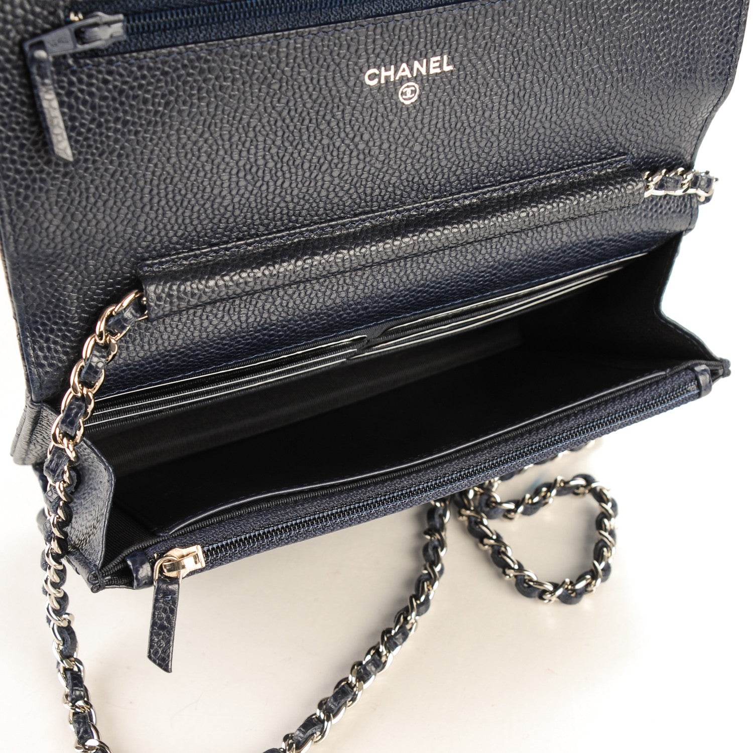 Chanel Caviar Quilted Wallet On Chain WOC Navy 8 of 8
