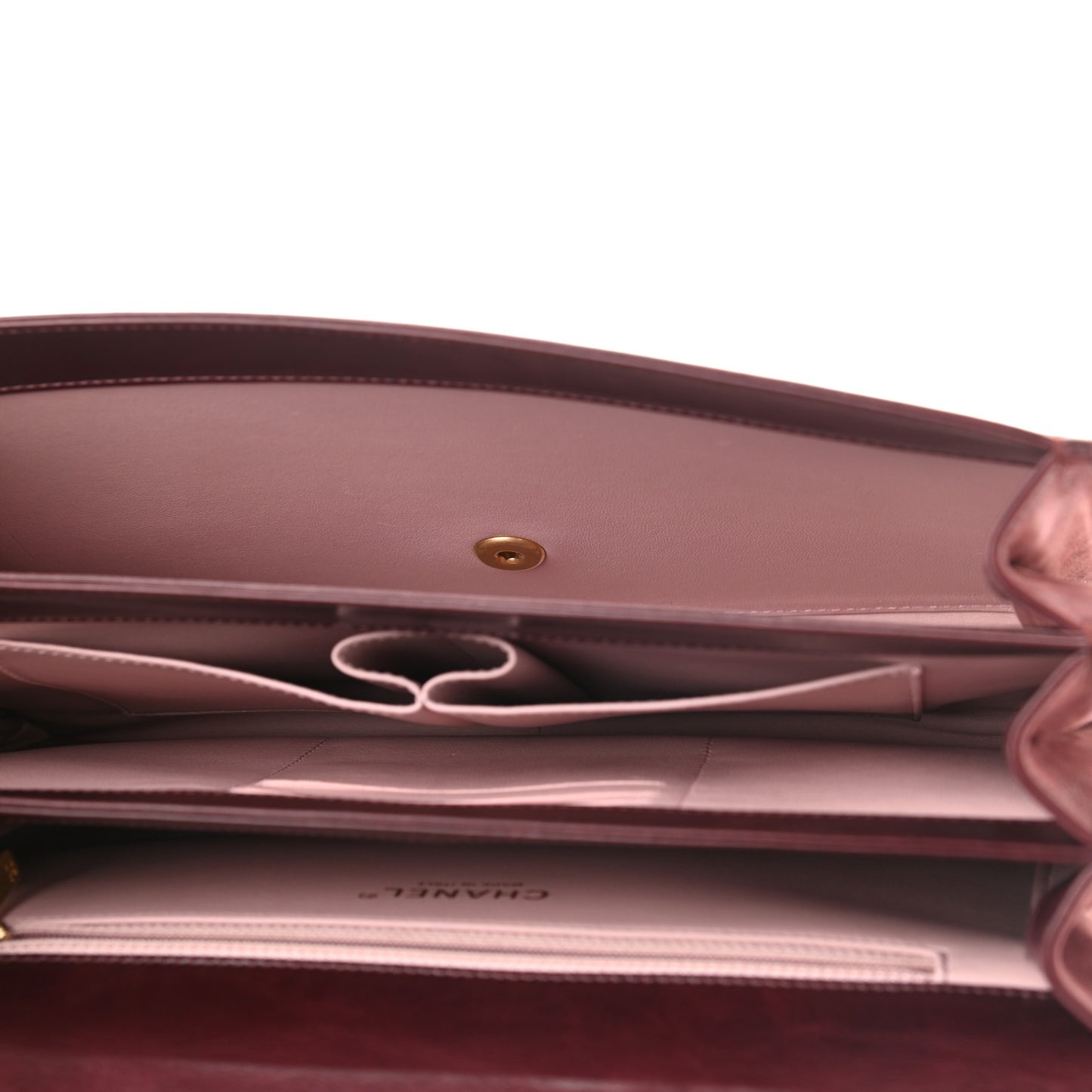 Calfskin Quilted Straight Lined Flap Burgundy
