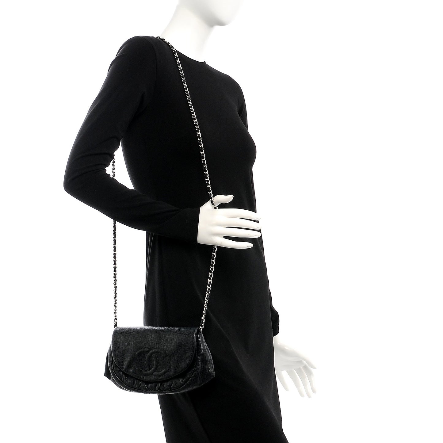 Caviar Half Moon Wallet On Chain WOC Black