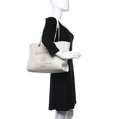 Chanel Lurex Boucle Small Deauville Tote Ivory 2 of 11
