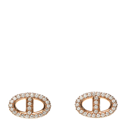 Hermes 18K Rose Gold Diamond New Farandole Earrings 1 of 4