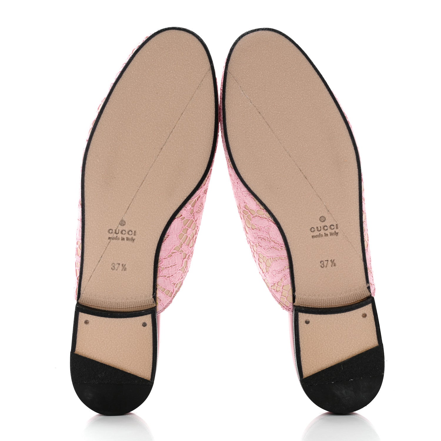 Gucci Lace Malaga Kid Womens Princetown Slippers 37.5 Sugar Pink Skin Rose 5 of 9