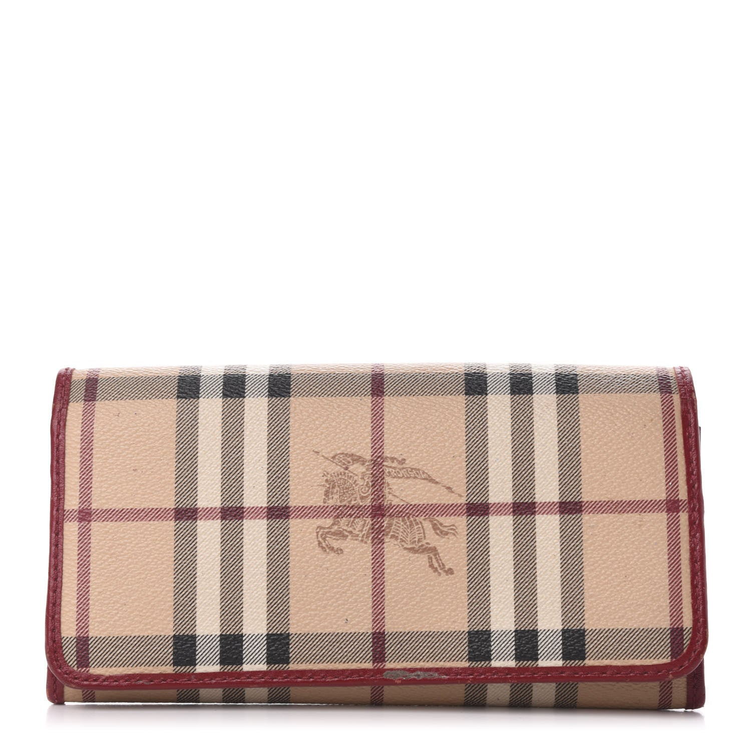 Burberry Haymarket Check Penrose Continental Wallet Military Red 1 of 6