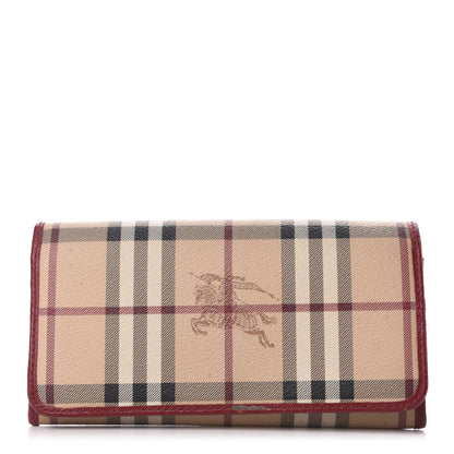Burberry Haymarket Check Penrose Continental Wallet Military Red 1 of 6