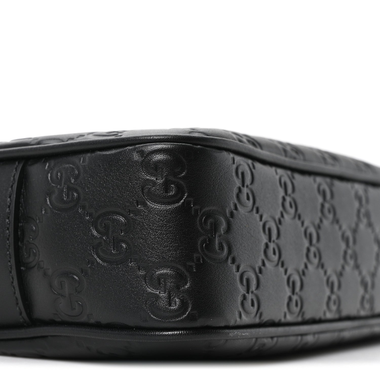 Gucci GG Calfskin Embossed Emblem Small Crossbody Bag Black 9 of 10