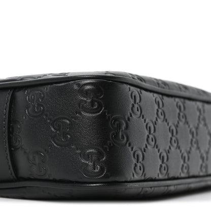 Gucci GG Calfskin Embossed Emblem Small Crossbody Bag Black 9 of 10