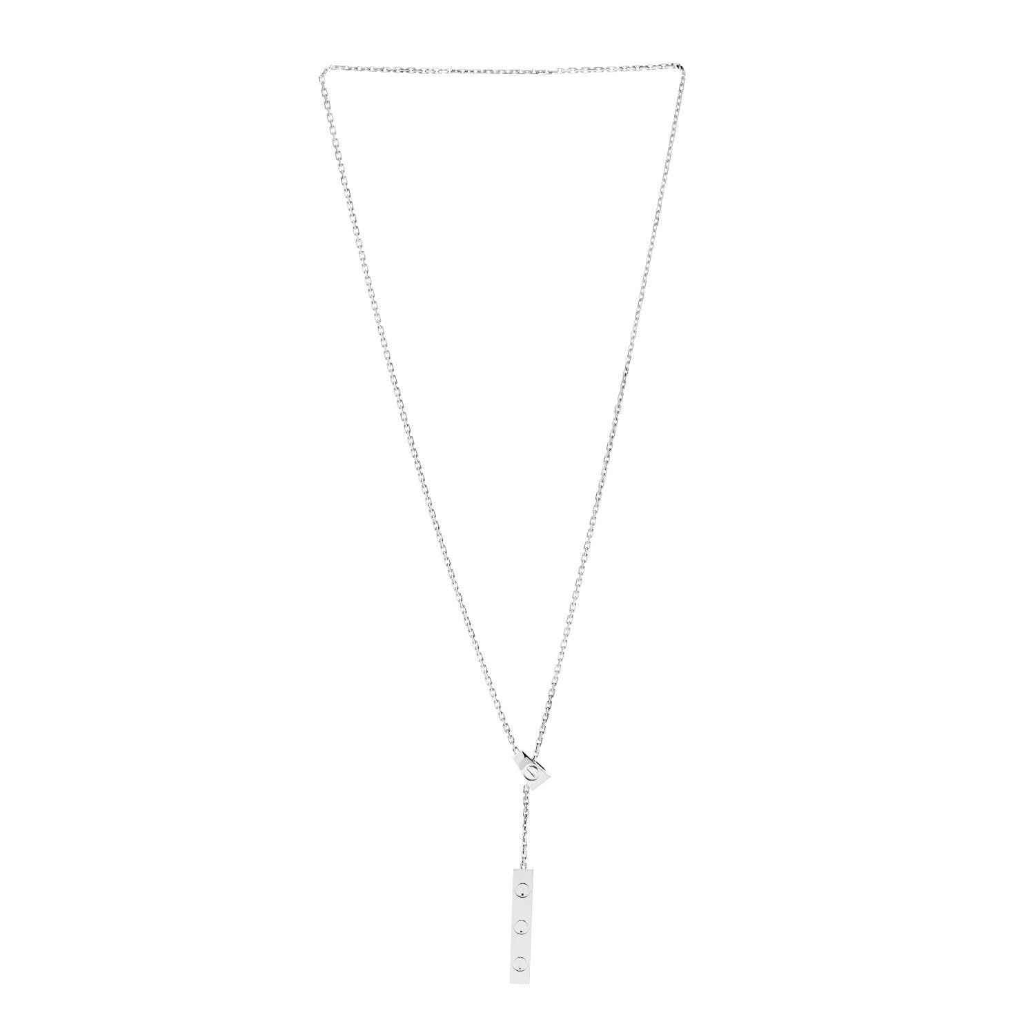 Cartier 18K White Gold LOVE Lariat Necklace 3 of 6