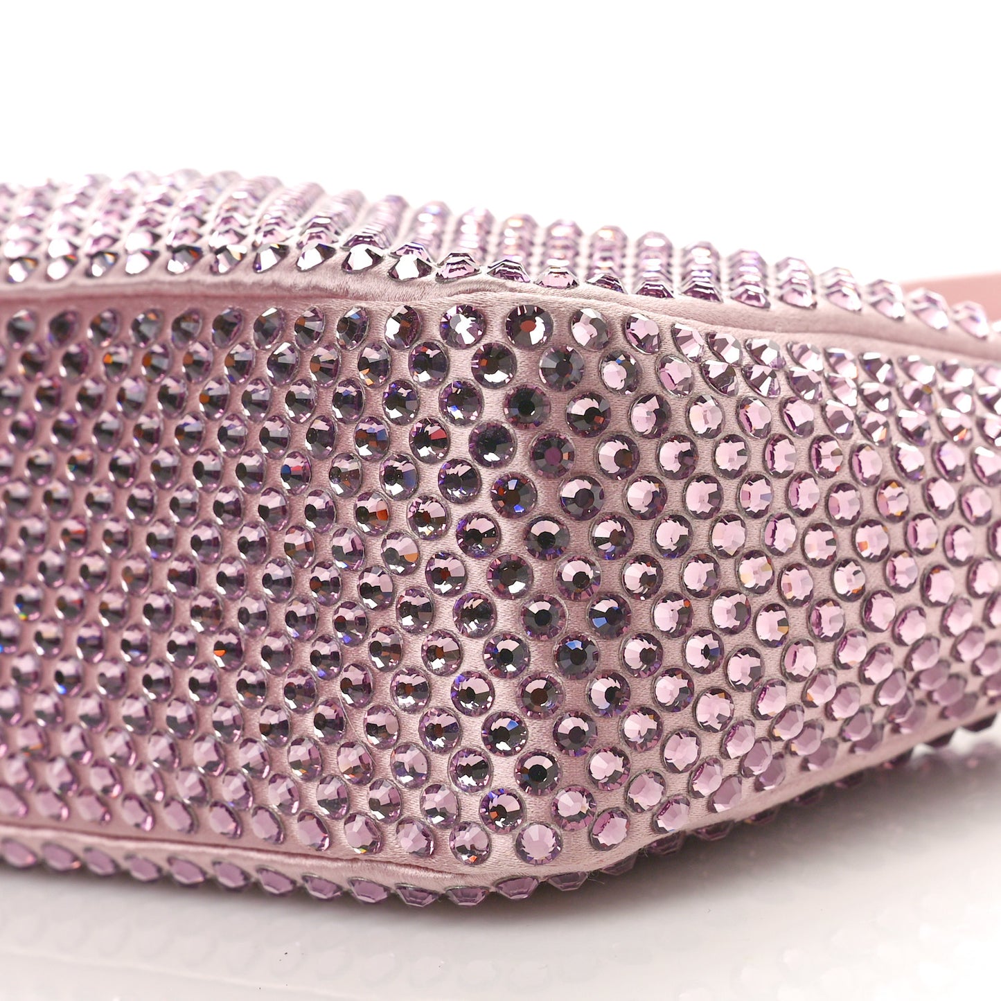 Satin Crystal Mini Re-Edition 2000 Bag Alabastro