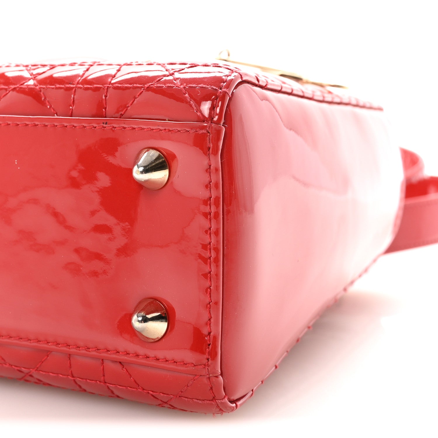 Christian Dior Patent Cannage Small Lady Dior Red 10 of 10