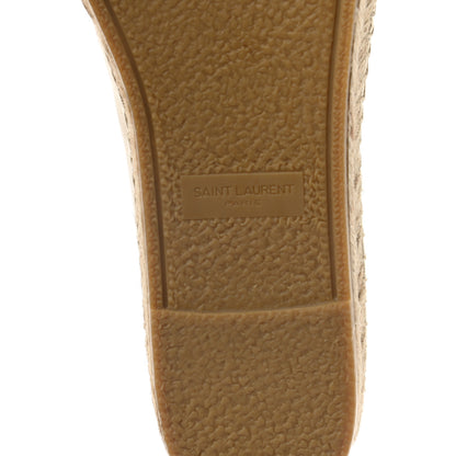 Saint Laurent Metallic Lambskin Monogram Espadrilles 38 Platino 6 of 8