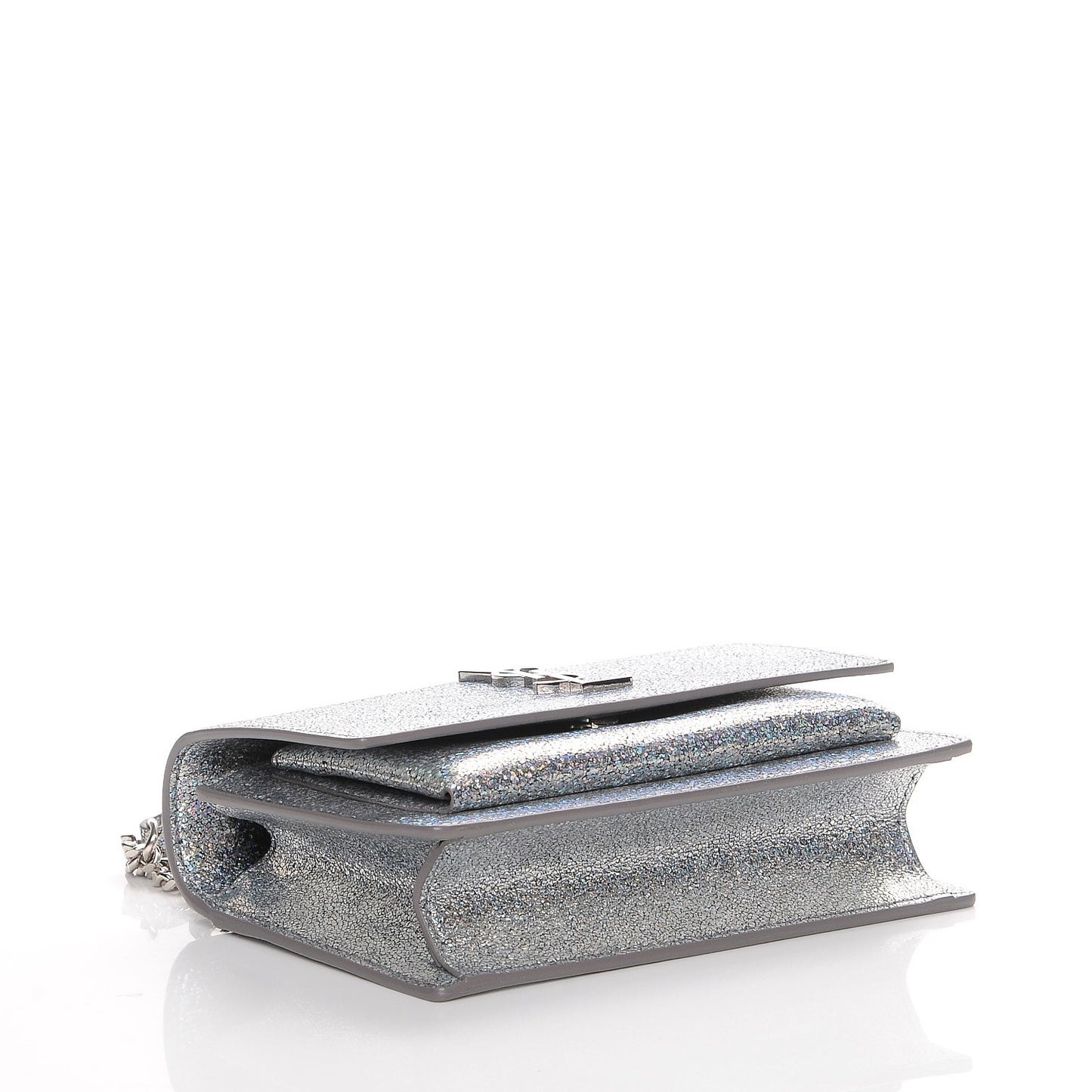Metallic Crackled Calfskin Monogram Sunset Chain Wallet Star Light