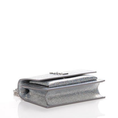 Saint Laurent Metallic Crackled Calfskin Monogram Sunset Chain Wallet Star Light 4 of 8