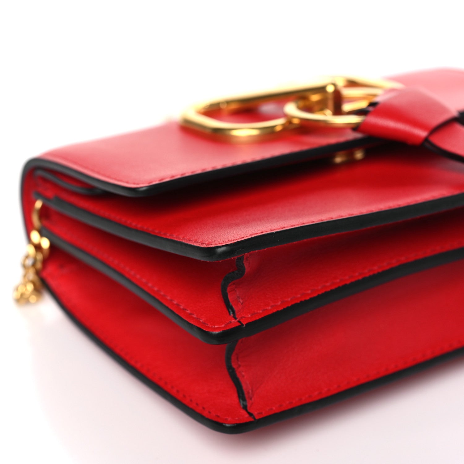 Valentino Garavani Smooth Calfskin Mini VRing Crossbody Bag Rouge Pur 7 of 8