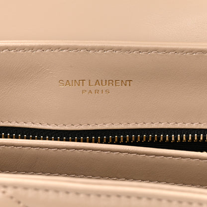 Saint Laurent Calfskin Y Quilted Monogram Toy Loulou Crossbody Bag Latte 6 of 11