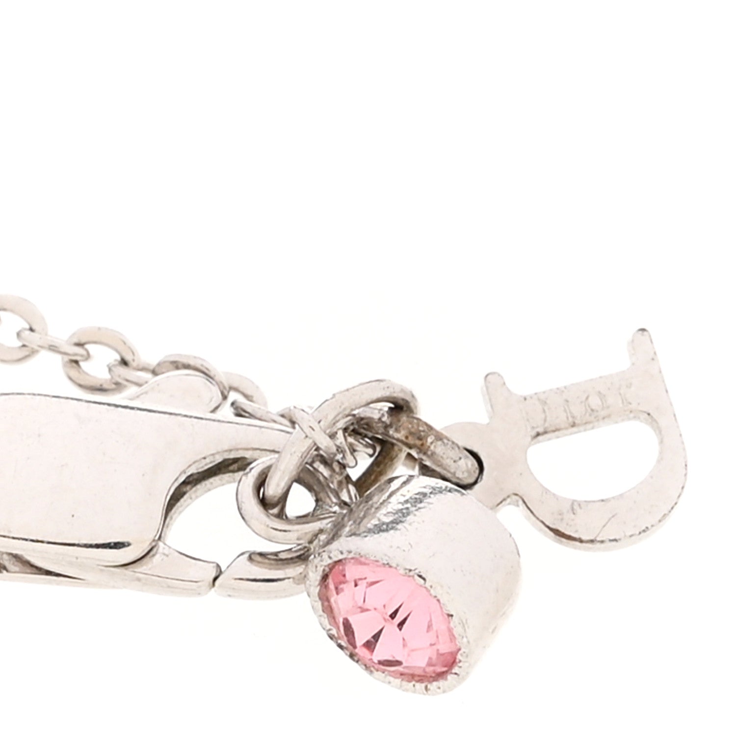 Christian Dior Crystal Bow D Bracelet Silver Pink 4 of 4