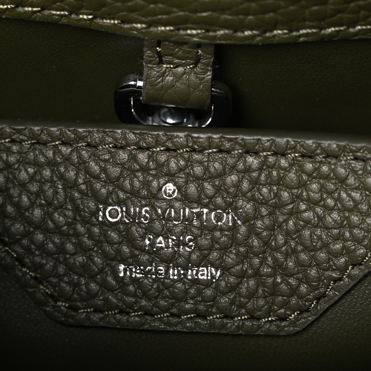 Louis Vuitton Taurillon Capucines BB Khaki 6 of 10