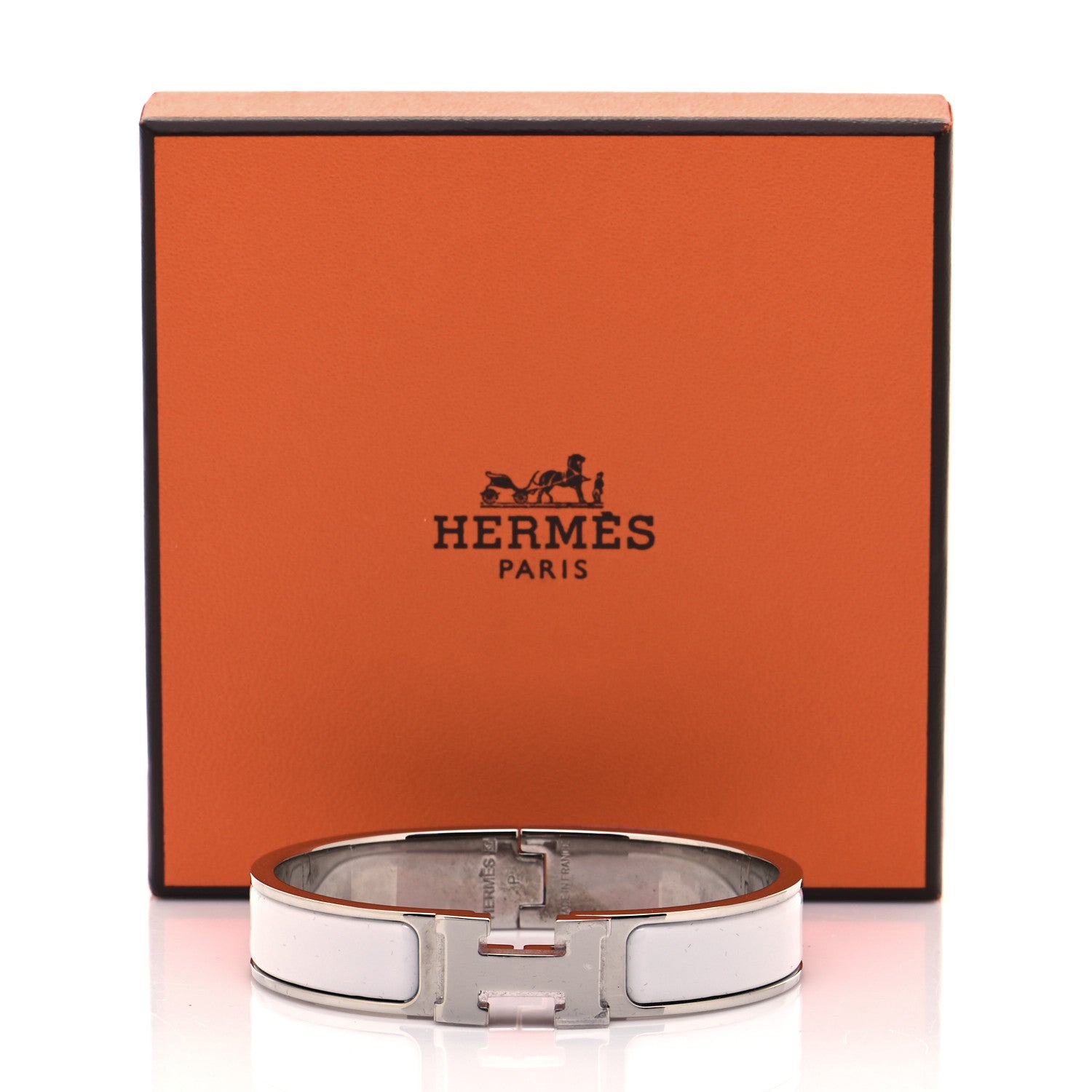 Hermes Enamel Narrow Clic Clac H Bracelet PM White 7 of 7