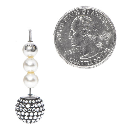 Christian Dior Crystal Pearl Dior Tribales Drop Earrings Silver 2 of 4