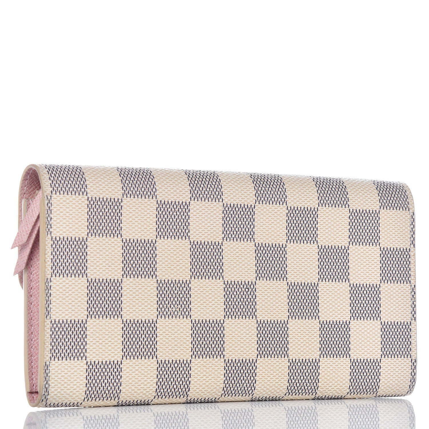 Louis Vuitton Damier Azur Emilie Wallet Rose Ballerine 3 of 9