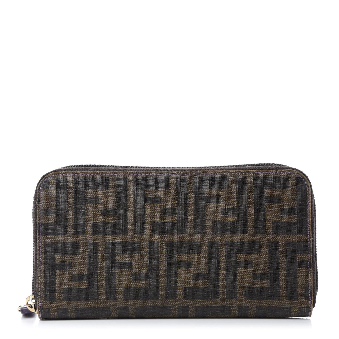Zucca Spalmati Vitello Elite Zip Around Wallet Tobacco Viola