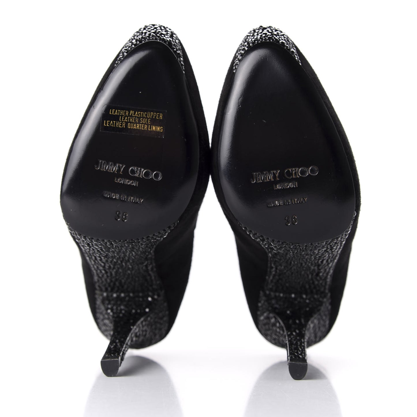 Suede Swarovski Crystal Pumps 36 Black