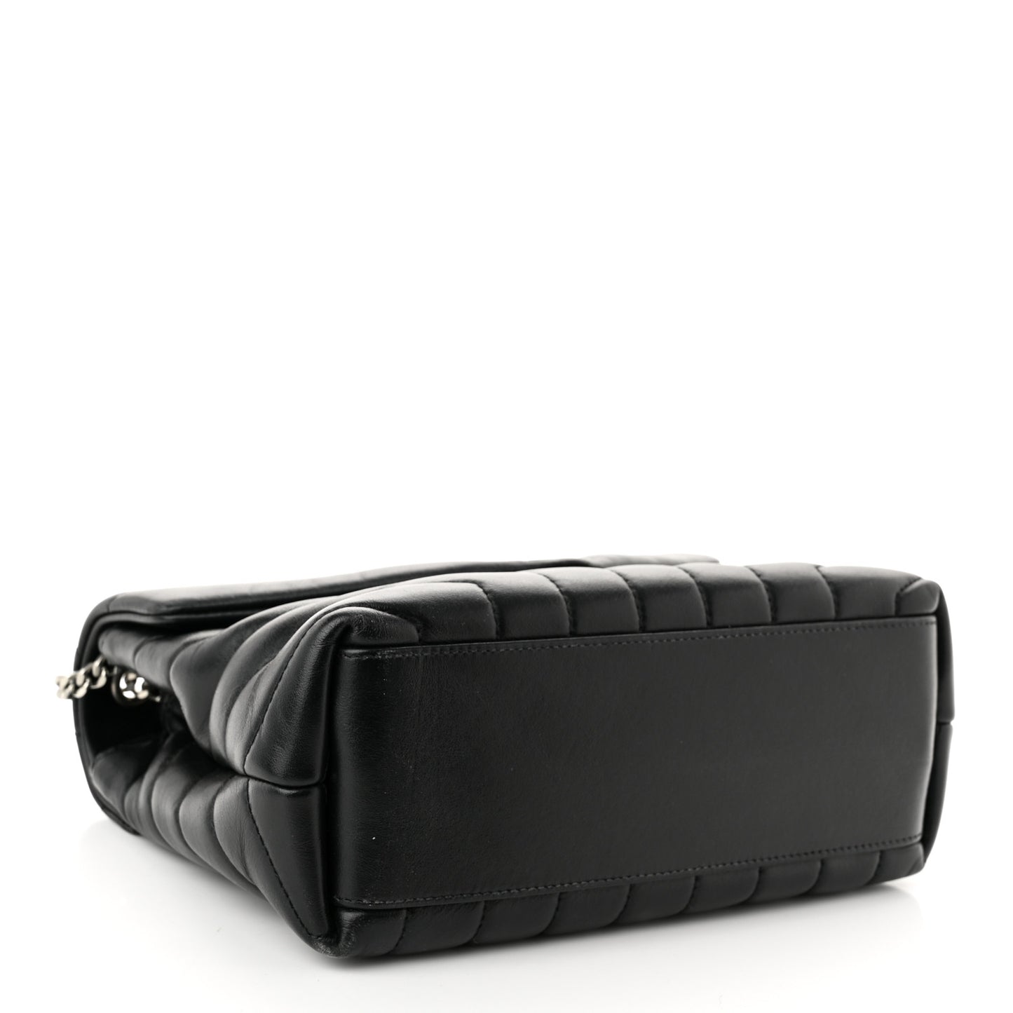 Calfskin Y Quilted Monogram Small Loulou Chain Satchel Black