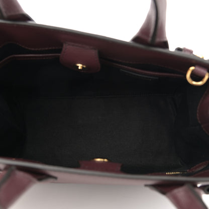 Burberry Calfskin House Check Small Banner Tote Mahogany Red 5 of 10