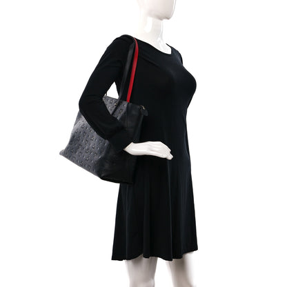 MCM Calfskin Ottomar Monogram Medium Klara Shopper Tote Black 2 of 10