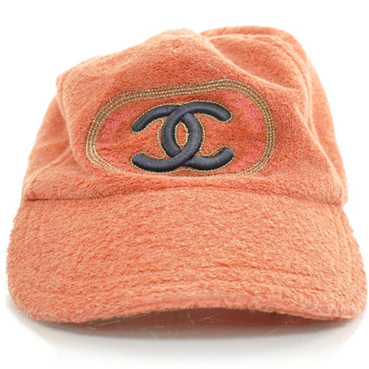 Chanel Terry Cotton Huge CC Logo Hat Cap M Orange 12P 1 of 7