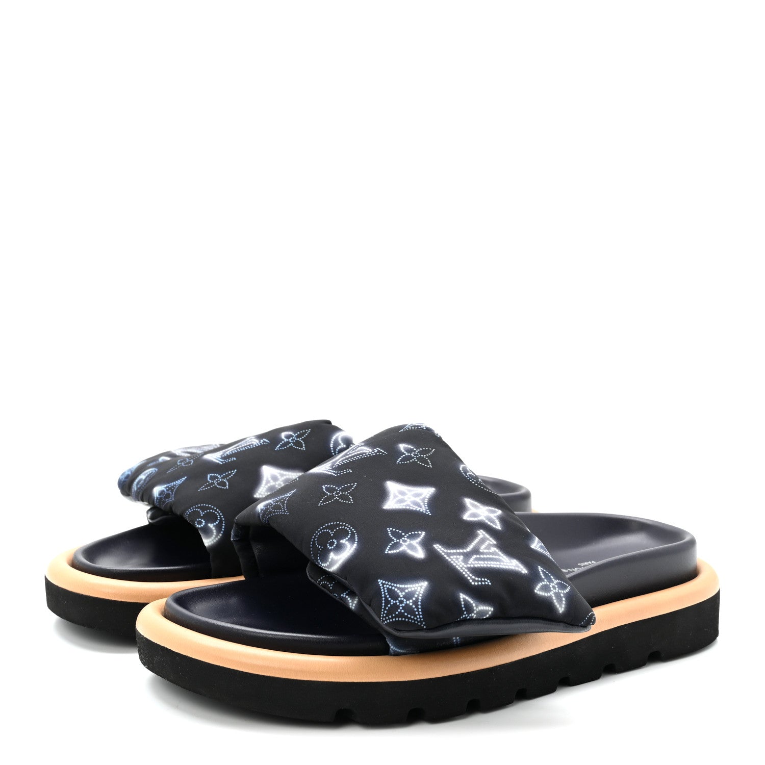 Louis Vuitton Nylon Monogram Womens Pool Pillow Comfort Mules 36 Navy Blue 4 of 9