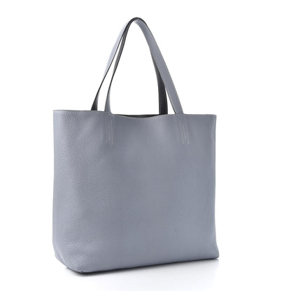 Hermes Taurillon Clemence Double Sens 36 Reversible Tote Bleu Lin Bleu Obscur 3 of 15