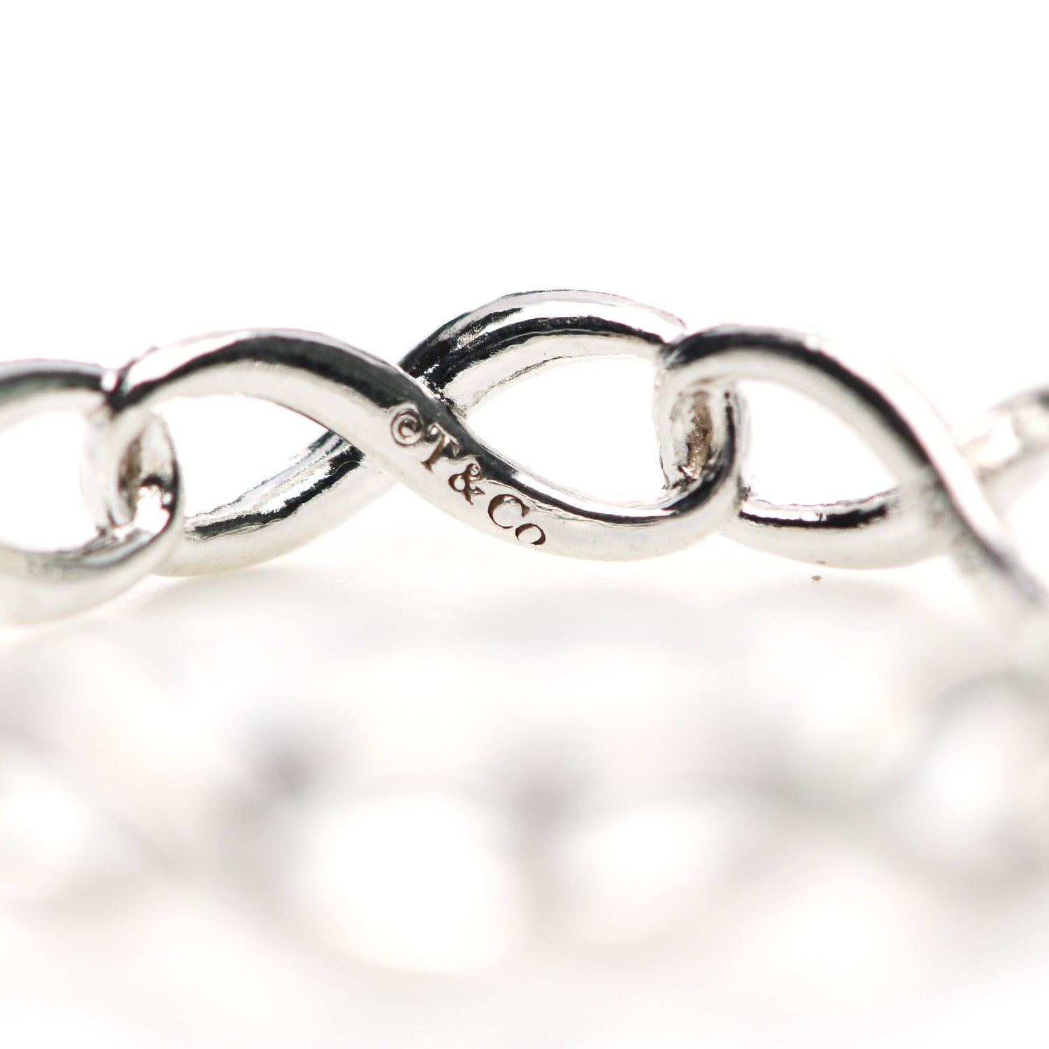 Tiffany Sterling Silver Narrow Infinity Band Ring 47 4 5 of 6