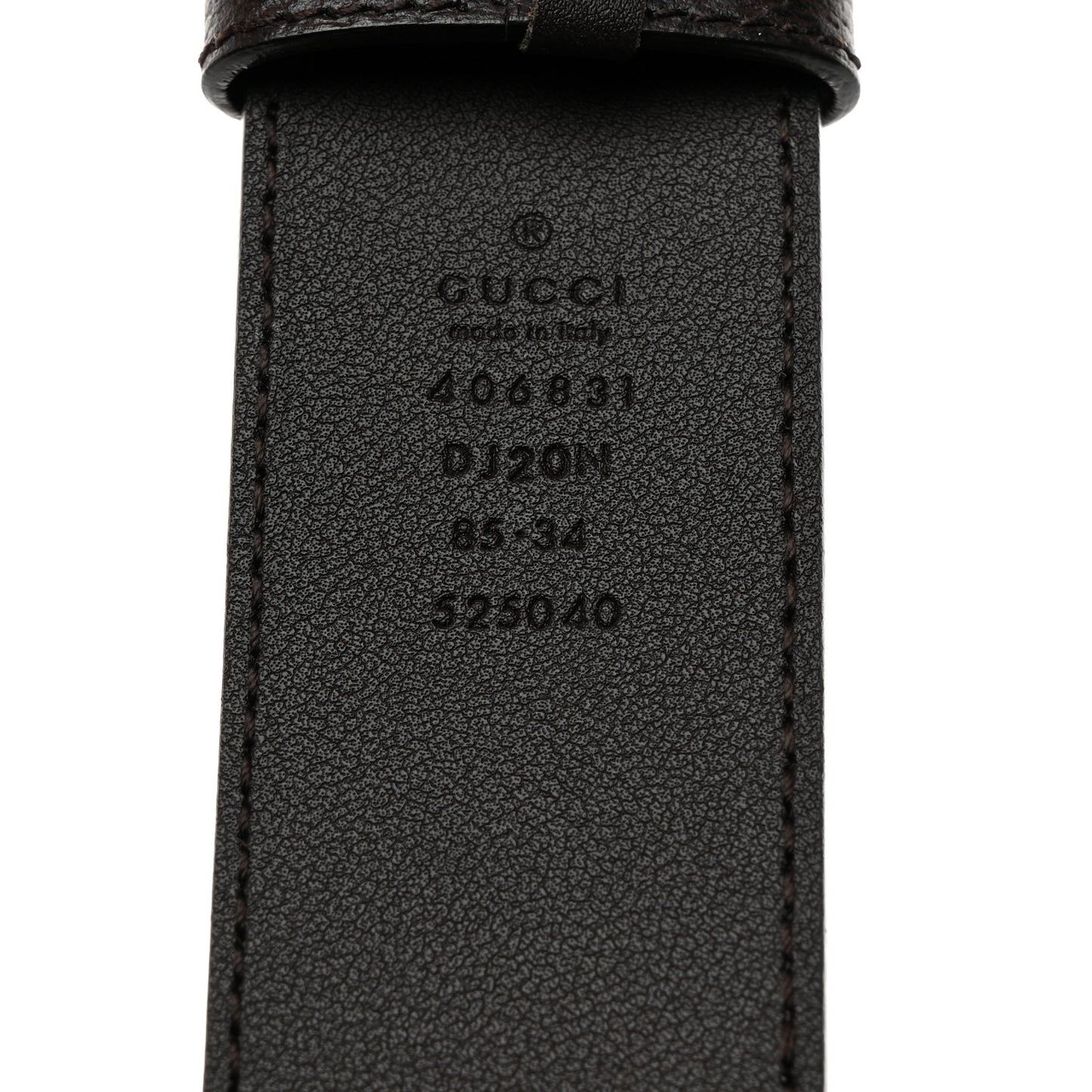 Textured Dollar Calfskin Nickel Double G 40mm Belt 85 34 Dark Cocoa