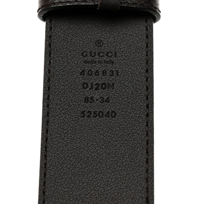 Gucci Textured Dollar Calfskin Nickel Double G 40mm Belt 85 34 Dark Cocoa 3 of 5