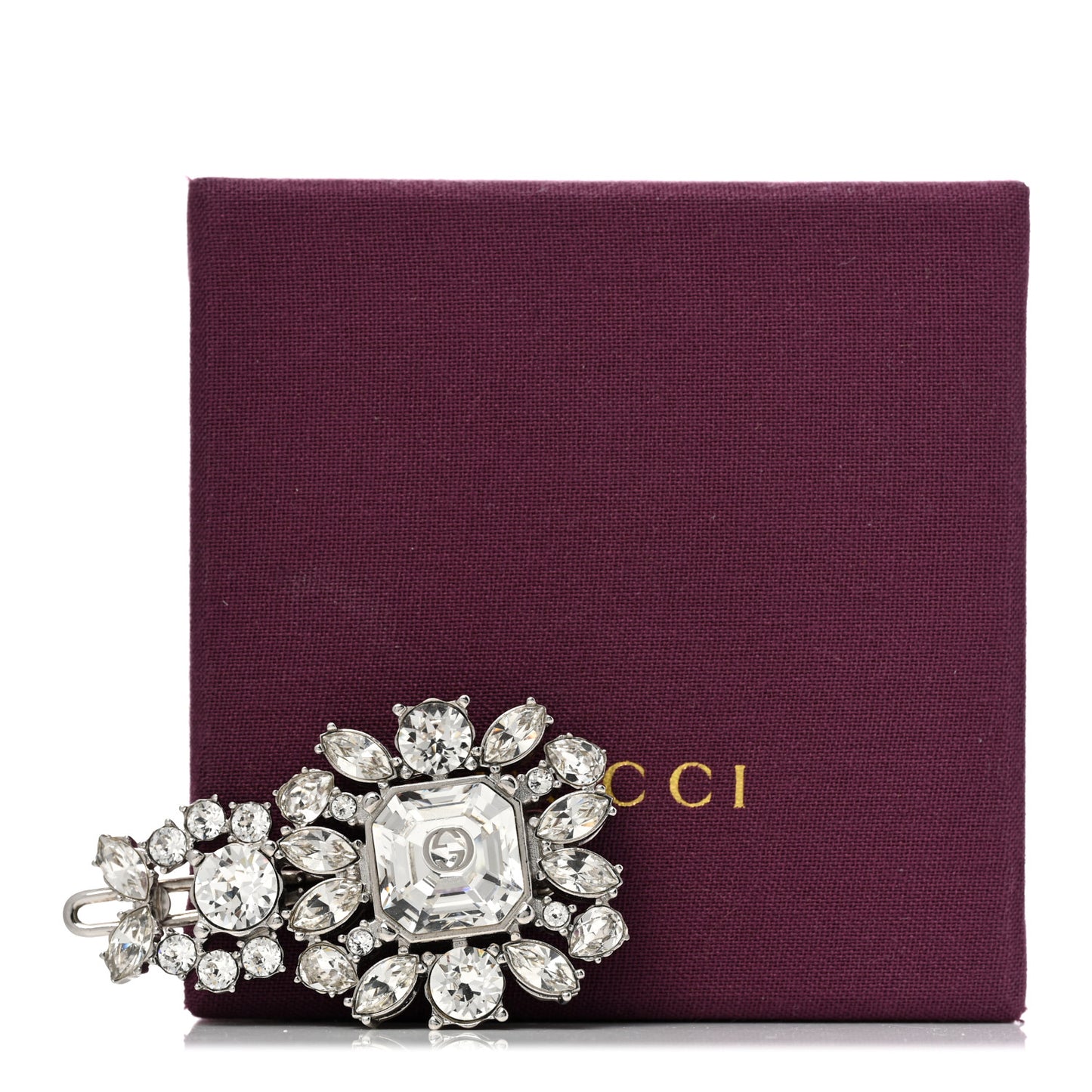 Crystal Hair Clip Silver