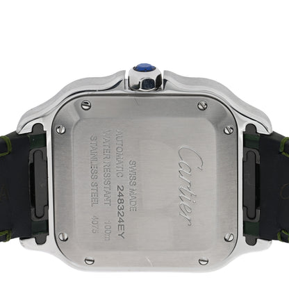 Cartier Stainless Steel Alligator 35mm Santos de Cartier Automatic Watch Green 4 of 6