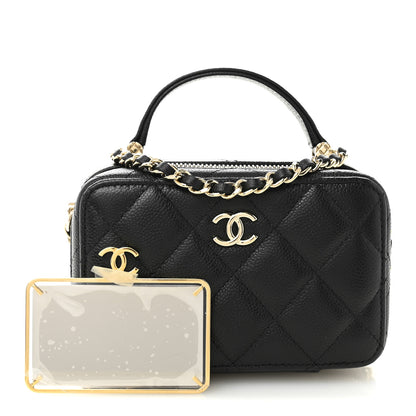 Chanel Caviar Quilted Small Top Handle Vanity Case Black 3 of 12