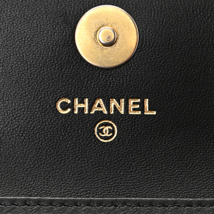 Chanel Lambskin Quilted Pearl Crush Clutch With Chain Black 6 of 12