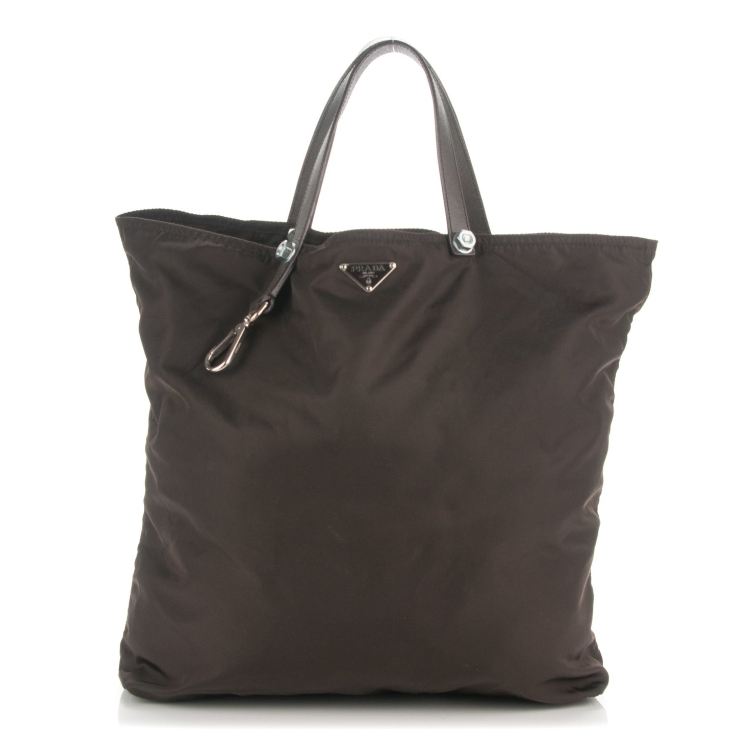 Tessuto Nylon Saffiano Shopping Tote Ebano