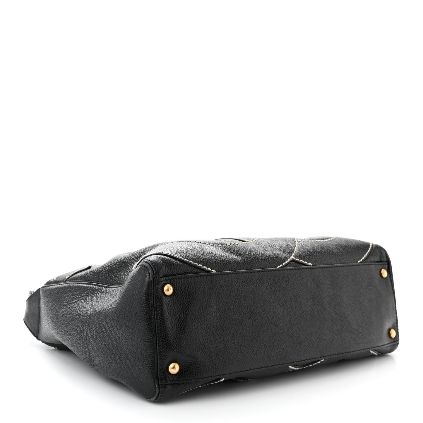 Caviar CC Stitched Medium Hobo Black