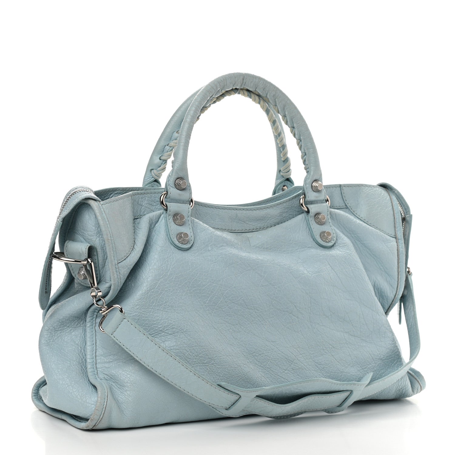 Balenciaga Agneau Giant 12 Silver Hardware City Bleu Dragee 3 of 14