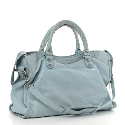 Balenciaga Agneau Giant 12 Silver Hardware City Bleu Dragee 3 of 14