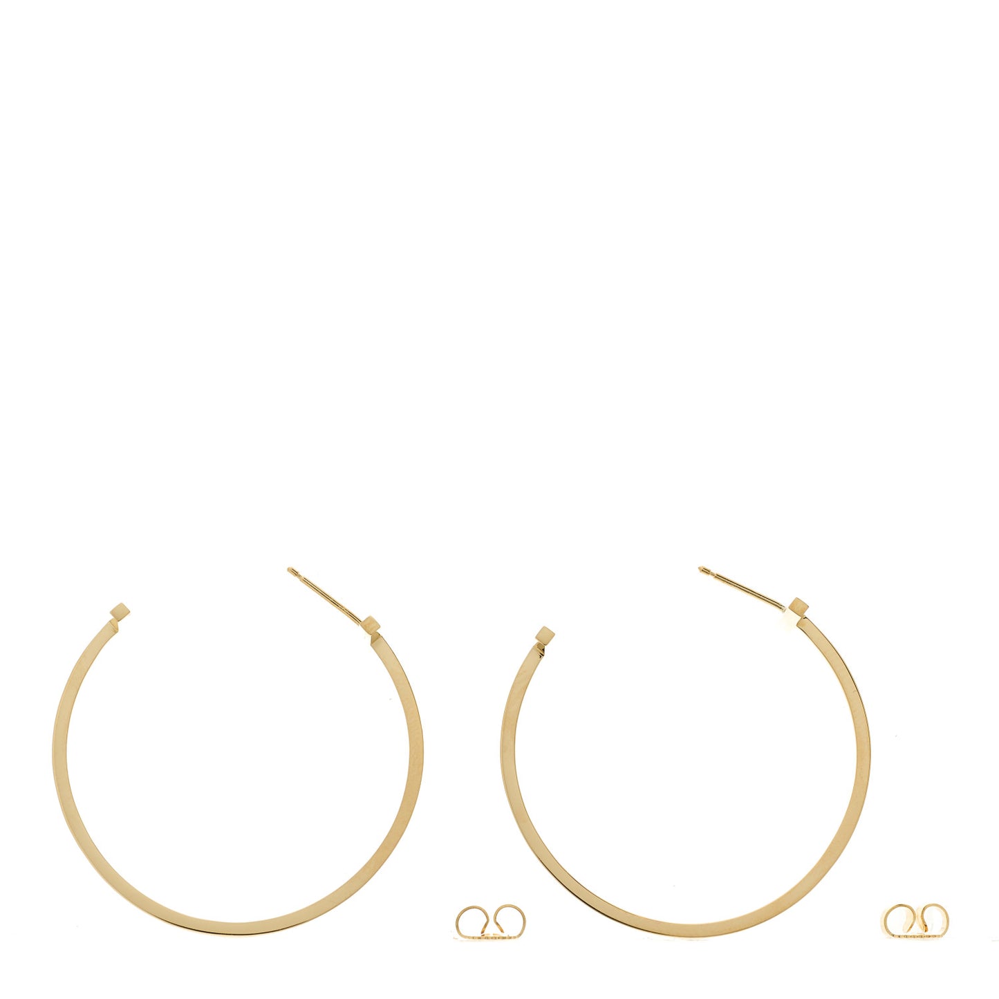 18K Yellow Gold Extra Large T Wire Hoop Earrings