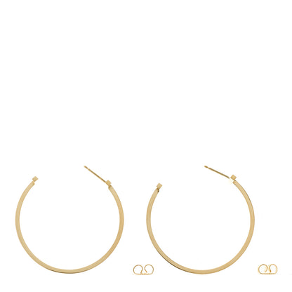 Tiffany 18K Yellow Gold Extra Large T Wire Hoop Earrings 3 of 4