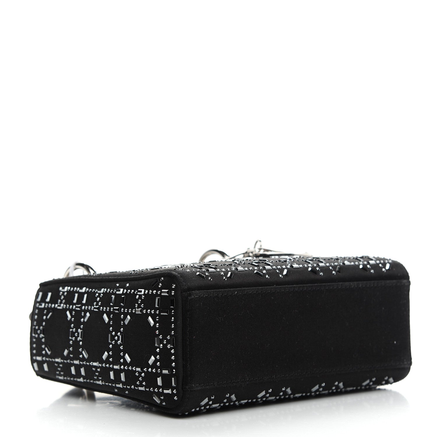 Christian Dior Satin Crystal Cannage Mini Lady Dior Black 3 of 8