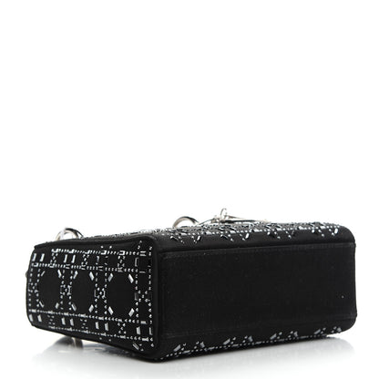 Christian Dior Satin Crystal Cannage Mini Lady Dior Black 3 of 8