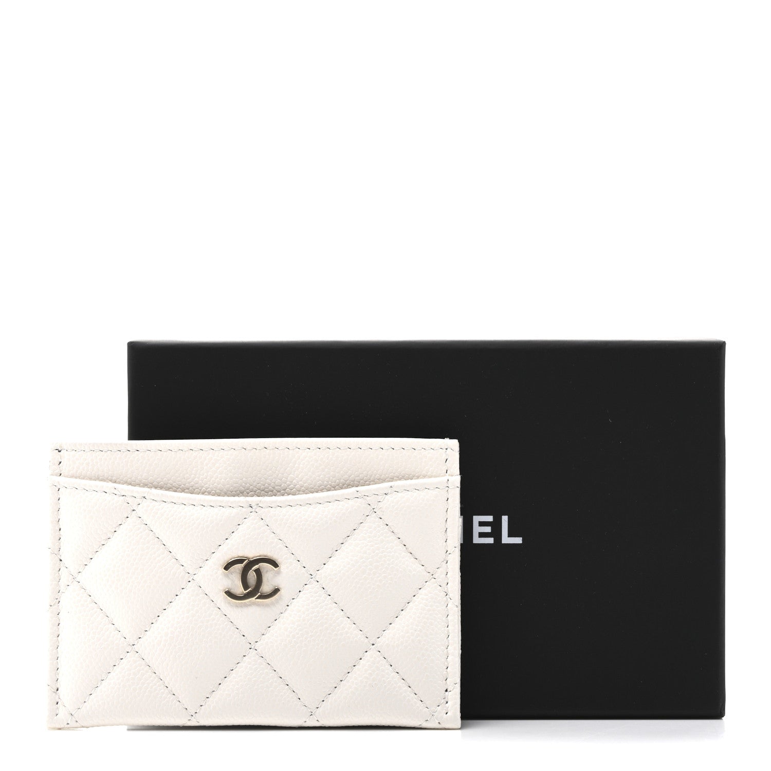Chanel Caviar Quilted Card Holder White 10 of 10