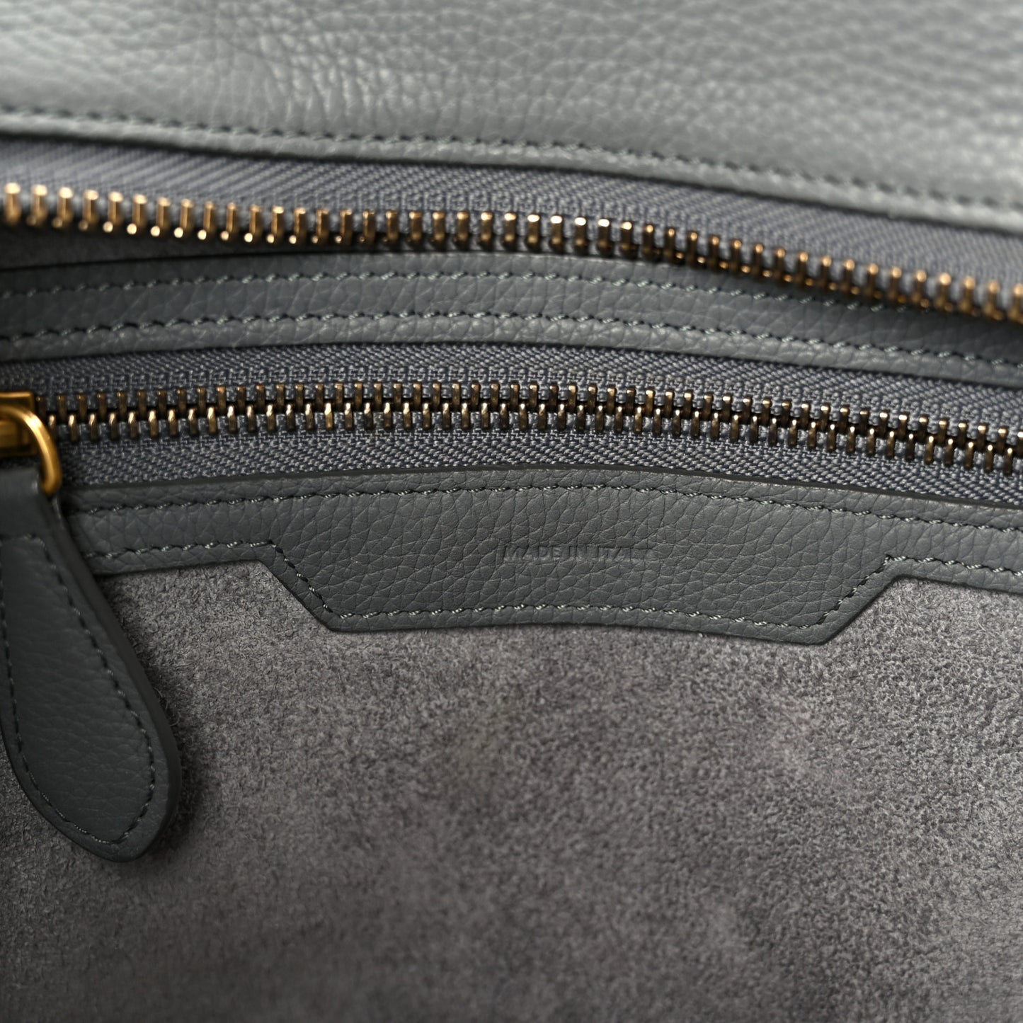 Baby Drummed Calfskin Micro Luggage Kohl