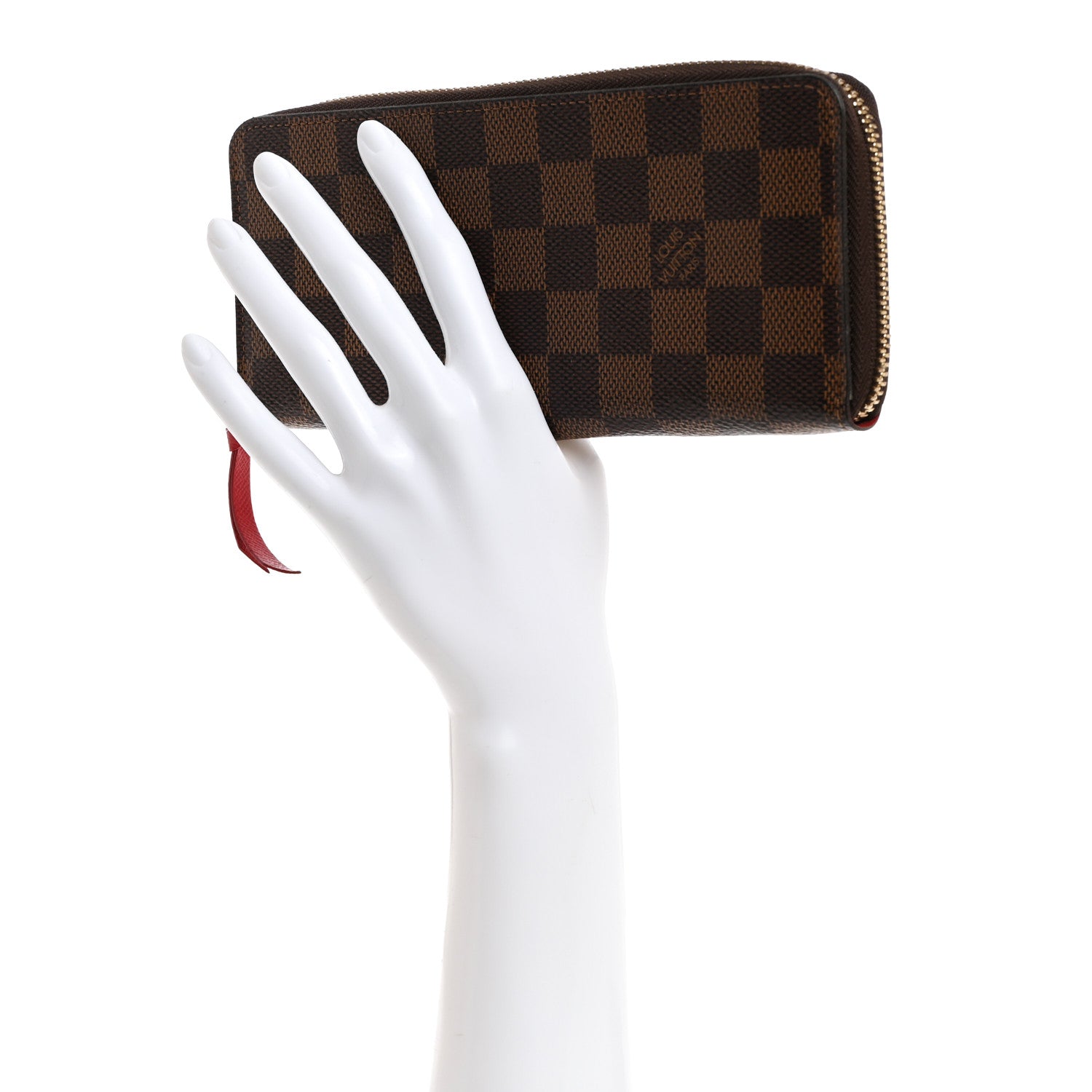 Louis Vuitton Damier Ebene Clemence Wallet Cherry 2 of 7