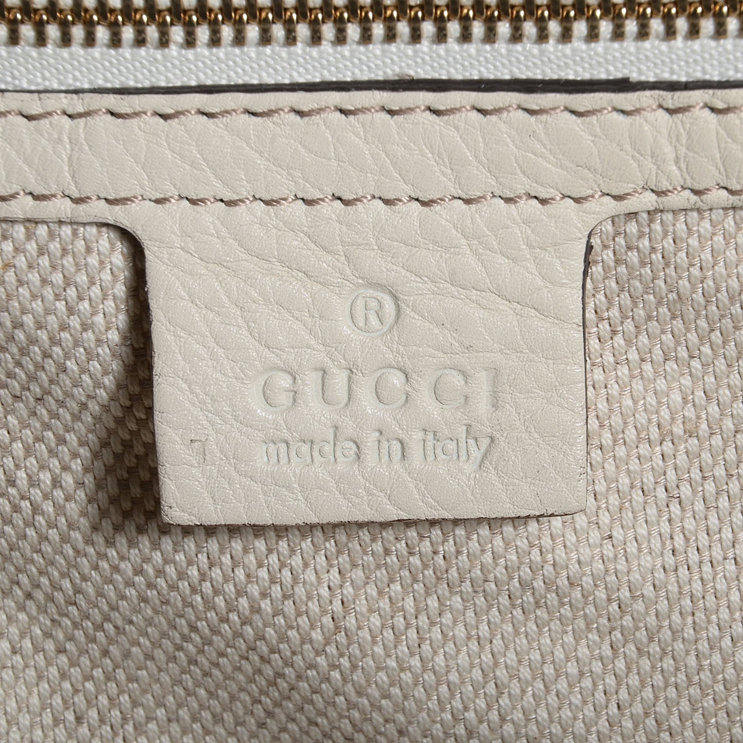 Pebbled Calfskin Large Soho Shoulder Bag Off White